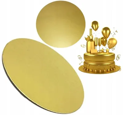Produktbild von Elhandel Tortenunterlage 24 cm rund gold 2 Stück