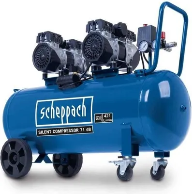Image de Compresseur d'air horizontal Scheppach HC100Si, 100L, 2200 W, 8 bars, Silencieux, 4 cylindres