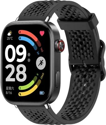 Produktbild von Smartwatch Armband Silikon Xiaomi Band 10 Pro / 9 Pro Redmi Watch 6 Mesh Schwarz