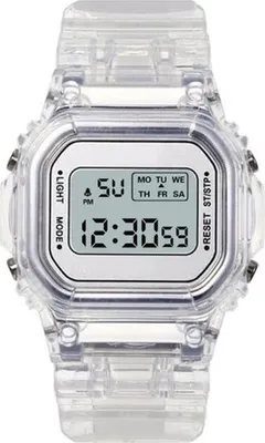 Produktbild von Stylische transparente Silikon Digitaluhr in Weiß - Leicht und Hautfreundlich KP21644