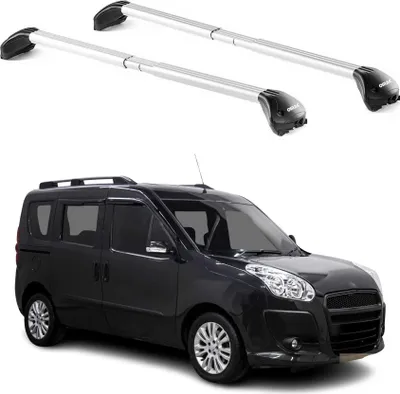 Produktbild von Dachträger Grundtäger für Fiat Doblo 2010-2022 100kg Aluminium Silber 2 tlg ABE