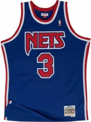Produktbild von Basketball-T-Shirt Mitchell & Ness New Jersey Nets 1991-92 Nº3 Drazen Petrovic Dunkelblau - L