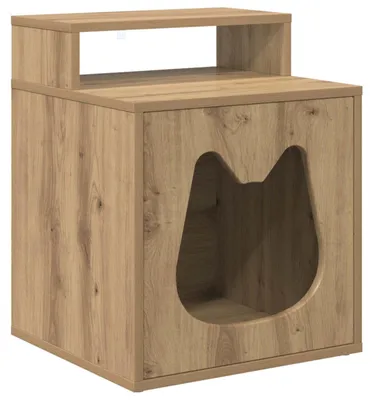 Image de vidaXL Maison pour chat en chêne artisanale 42,5 x 40 x 53,5 cm