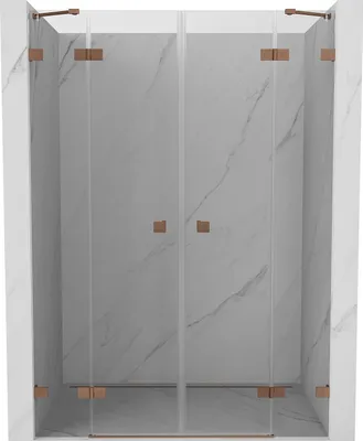 Immagine prodotto di Mexen Lunar Duo porta doccia a battente 160 cm, trasparente, rame spazzolato - 834D-160-000-65-00