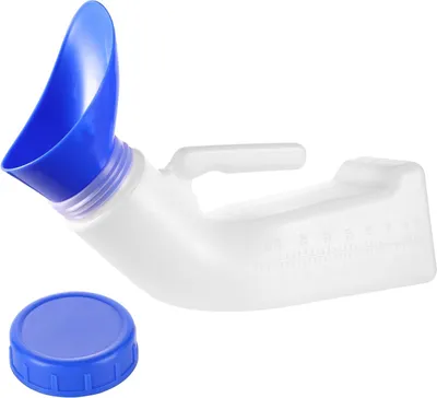 Imagen del producto de Orinal unisex con tapa y embudo, de 1200 ml, a prueba de fugas, ideal para viajes y para personas con incontinencia