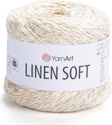 Produktbild von YarnArt Linen Soft Sommergarn - Leinen Viskose Baumwolle - 100g Buttercreme
