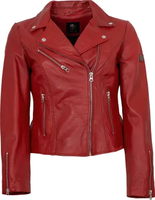Produktbild von OTTO KERN - Damen Lederjacke Bikerjacke Lammnappa rot Größe 40