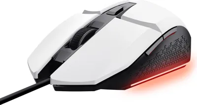 Produktbild von Trust GXT 109B Felox Gaming-Maus, Weiß, 150 cm Kabel, 6 programmierbare Tasten, mehrfarbige LED-Beleuchtung, 200-6400 DPI