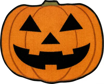 Produktbild von Oranger Halloween Kürbis Teppich als Deko Accessoire