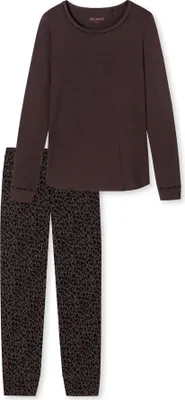 Produktbild von Schiesser Damen Schlafanzug lang ST burgund 042