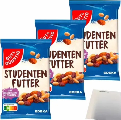 Produktbild von G&G Studentenfutter 3er Pack (3x200g Beutel) + usy Block