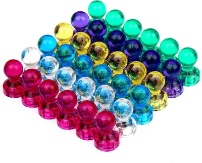 Produktbild von Neodym Magnet Pins - 36 Stück Klein, Bunt & Stark - Mini Magnete für Kühlschrank, Pinnwand, Magnettafel oder Whiteboard - Magnet Neodym Bunt -