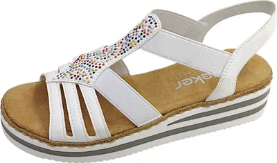 Produktbild von Rieker Damenschuhe Sandalen Weiß Freizeit, Schuhgröße:41 EU