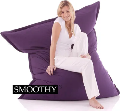 Produktbild von Smoothy Classic XXL Riesensitzsack aus 100% Baumwolle in Amethyst-Lila – 180x140 cm großes Sitzkissen für Indoor & Outdoor, Bezug waschbar
