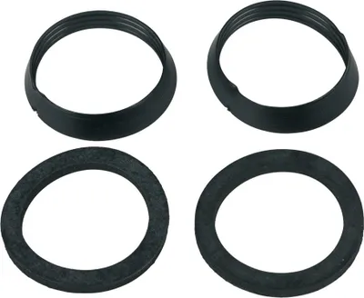 Produktbild von UNIVERSAL Dichtungsset 2x Gummidichtung 30x39x3mm + 2x PVC-Keildichtung 32x38x7mm Dichtung Dichtring Schwarz 1 1/4" Waschbecken Siphon Bad Geruchsverschlüsse