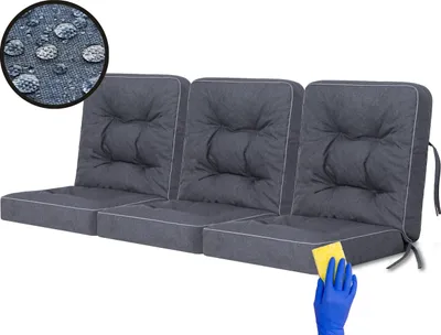 Produktbild von Schaukelkissen-Set "VENUS" – 3 Stück 60×110 cm | Bankkissen Garden Kissen Schaukelauflagen Bankauflagen Auflagen Kissen | HobbyGarden