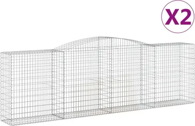 Imagen del producto de vidaXL: 2 gabiones con forma de arco, 400x50x120/140 cm, hierro galvanizado