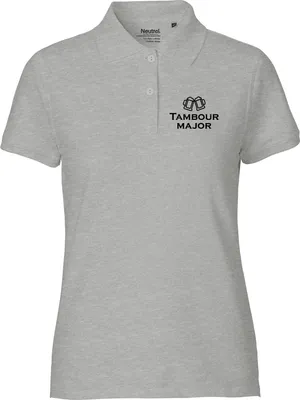 Produktbild von Huuraa Damen Polo Shirt Tambourmajor Schützenfest XS Sport Grey Bio Baumwolle Fairtrade Poloshirt Geschenkidee