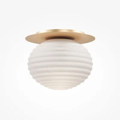 Immagine prodotto di Plafoniera in metallo vetro rotonda Ø 35 cm in oro bianco E27 lampada da soffitto moderna