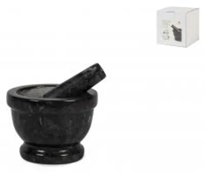 Immagine prodotto di HOMe Mortaio In Marmo Nero Con Pestello Cm 14