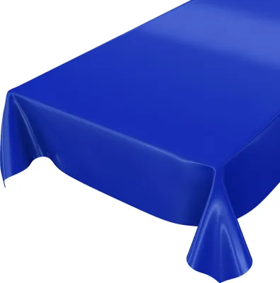 Produktbild von Tischdecke Wachstuch PVC abwaschbar Einfarbig Blau 100x140cm Schnittkante