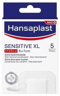 Productafbeelding van Hansaplast Pleister sensitive XL (5 stuks)