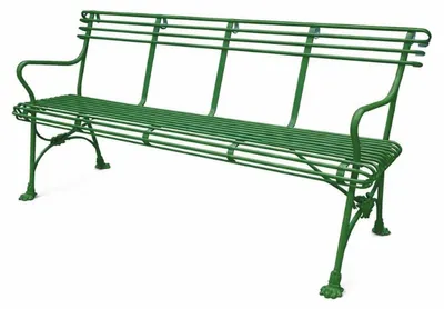 Produktbild von Casa Padrino Jugendstil Schmiedeeisen Gartenbank Grün 140 cm - Garten Möbel