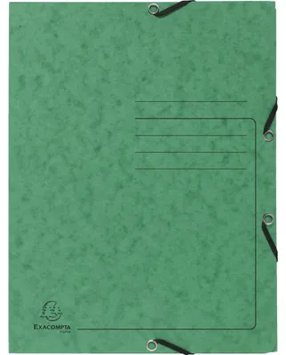 Image de Exacompta 25x Chemise à élastique 3 rabats carte lustrée 355gm2 A4 Vert 55403E