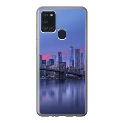 Produktbild von MuchoWow® Handyhülle Schutzhülle Hülle für Samsung Galaxy A21s New York hinter der Brooklyn Bridge Silikon Softcase Handy Hülle - Hartschale