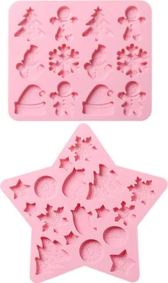 Produktbild von Weihnachtsform Silikon Süßigkeiten - Schokoladenformen - Kuchenformen - Backzubehör - DIY Form 2 Stück