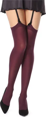 Image de Bellivalini bas jarretière femme microfibre 60 DEN BLVFI1007 (Bordeaux, XS-S)