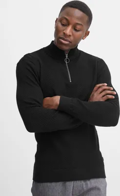 Produktbild von CASUAL FRIDAY CFKarlo Herren Strickpullover Troyer Feinstrick Pullover mit Stehkragen und Reißverschluss