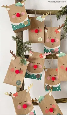 Produktbild von Adventskalender Rentiere 34 Papiertüten & Zubehör
