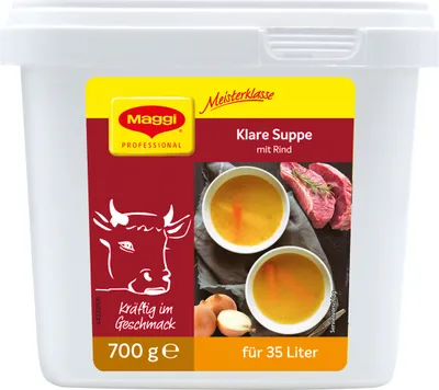 Produktbild vorne - Maggi Meisterklasse Klare Rindfleischsuppe Großpackung für Gastro 700g