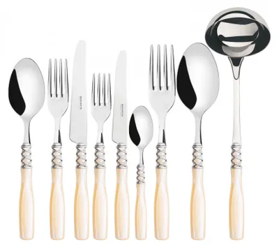 Immagine prodotto di ARIANNA Ghiera Argento Anticato, Posate Set 75 Pz, Scatola Gallery, Casa Bugatti
