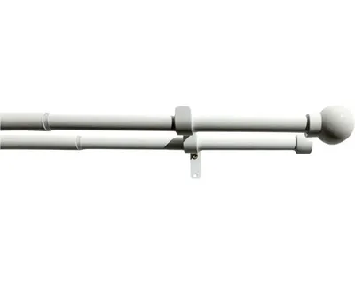 Obrázek produktu pro Dvojitá teleskopická garnýž sada kov Ø 16/19 mm 120-230 cm bílá