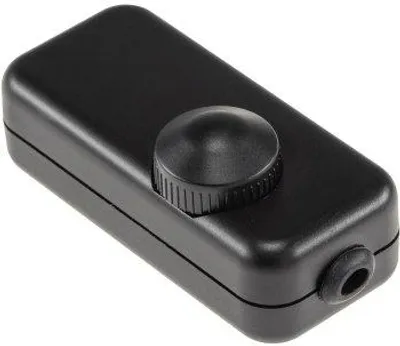 Produktbild von ChiliTec Schnurdimmer für LED, 230V, 3-150 Watt, stufenloses Dimmen, Drehregler mit Ein/Aus Schaltfunktion, Schwarz