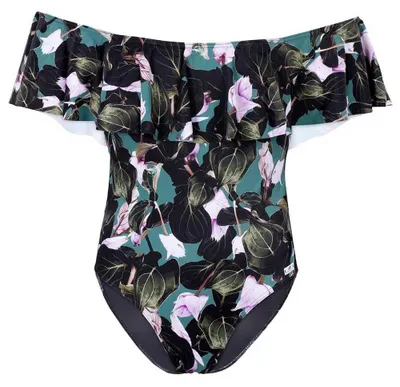 Productafbeelding van Aquafeel badpak voor dames met een carmantje en een bloemenprint