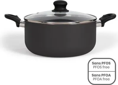 Produktbild von Kochtopf LIVOO MEP150R, 24 cm, Antihaftbeschichtung ohne PFOA/PFOS, Silikongriffe, Induktionsgeeignet