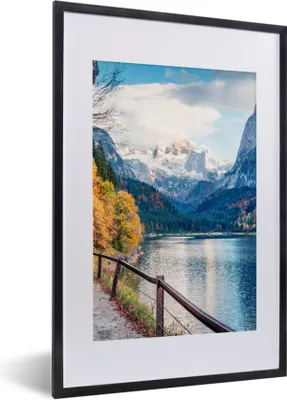 Produktbild von MuchoWow® Gerahmtes Poster Berge - See - Weg - Natur - Wasser 40x60 cm - Poster mit Schwarzem Bilderrahmen Wandposter Rahmen Foto Bilder - Poster in Rahmen