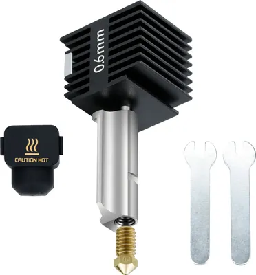 A 3D printer hotend kit with accessories, presented on a white background.
