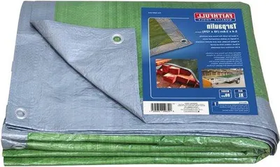 Zdjęcie produktu dla Wodoodporna plandeka do ochrony dachu 54 x 36 m, zielono-srebrna, 55 x 37 m, 1,82 m²