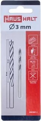 Produktbild von Holzbohrer 3,0 mm Durchmesser, 60 mm Gesamtlänge, 33 mm Arbeitslänge, Gerader Schaft