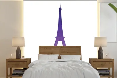 Produktbild von MuchoWow® Fototapete für Wohnzimmer oder Schlafzimmer Wandtapete Vinyl Motivtapete Eine bunte Illustration des Eiffelturms - 220x220 cm - Tapeten
