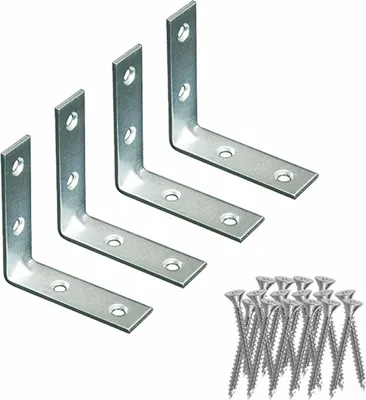 Image de Angle De Renfort An02 Acier Zingué, 80x80x15 Mm, Lot De 4 - Edm