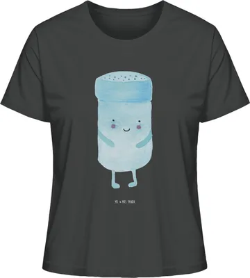 Produktbild von Mr. & Mrs. Panda Damen Oberteil Beste Freunde Salz Größe M - Anthrazit - Geschenk, Baumwoll T-Shirt, Kurzarmshirt, Lustige Sprüche, Fehlende Keywords, Rundhals