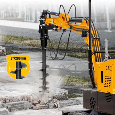 Image de Perceuse à tarière - Foret hélicoïdal de 200 mm pour mini-pelles - Diamètre de l'arbre : 25 mm - Pas de vis : 88 mm - Adapté pour l'agriculture et l'horticulture