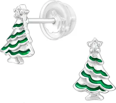 Produktbild von Ohrstecker Weihnachtsbaum: Ohrringe Silber 925