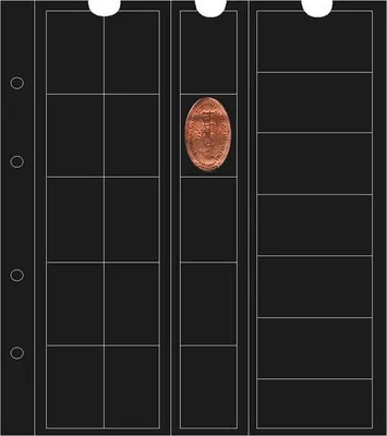Produktbild von Prophila Collection 5 numismatische Münzhüllen mit je 22 Fächern, z.B. für Pressed Penny, mit 5 schwarzen Karton-Zwischenblättern