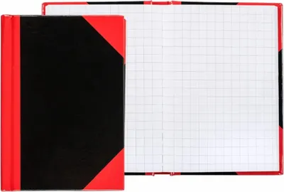Produktbild von Idena Kladde kariert 96 Blatt 70g/m² schwarz/rot DIN A7